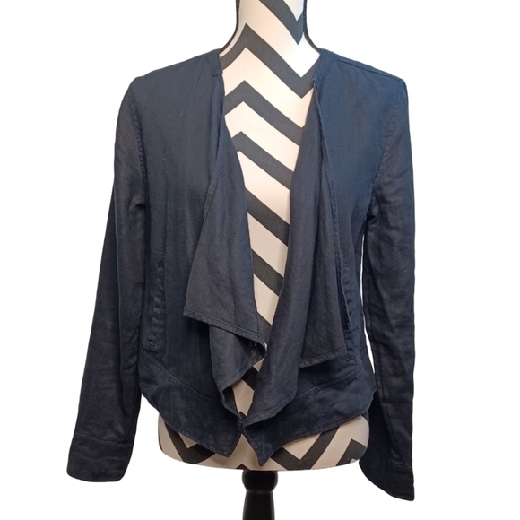 Garnet Hill 100 % Linen Sz S Easy Drape Open Front Jacket - Picture 1 of 11
